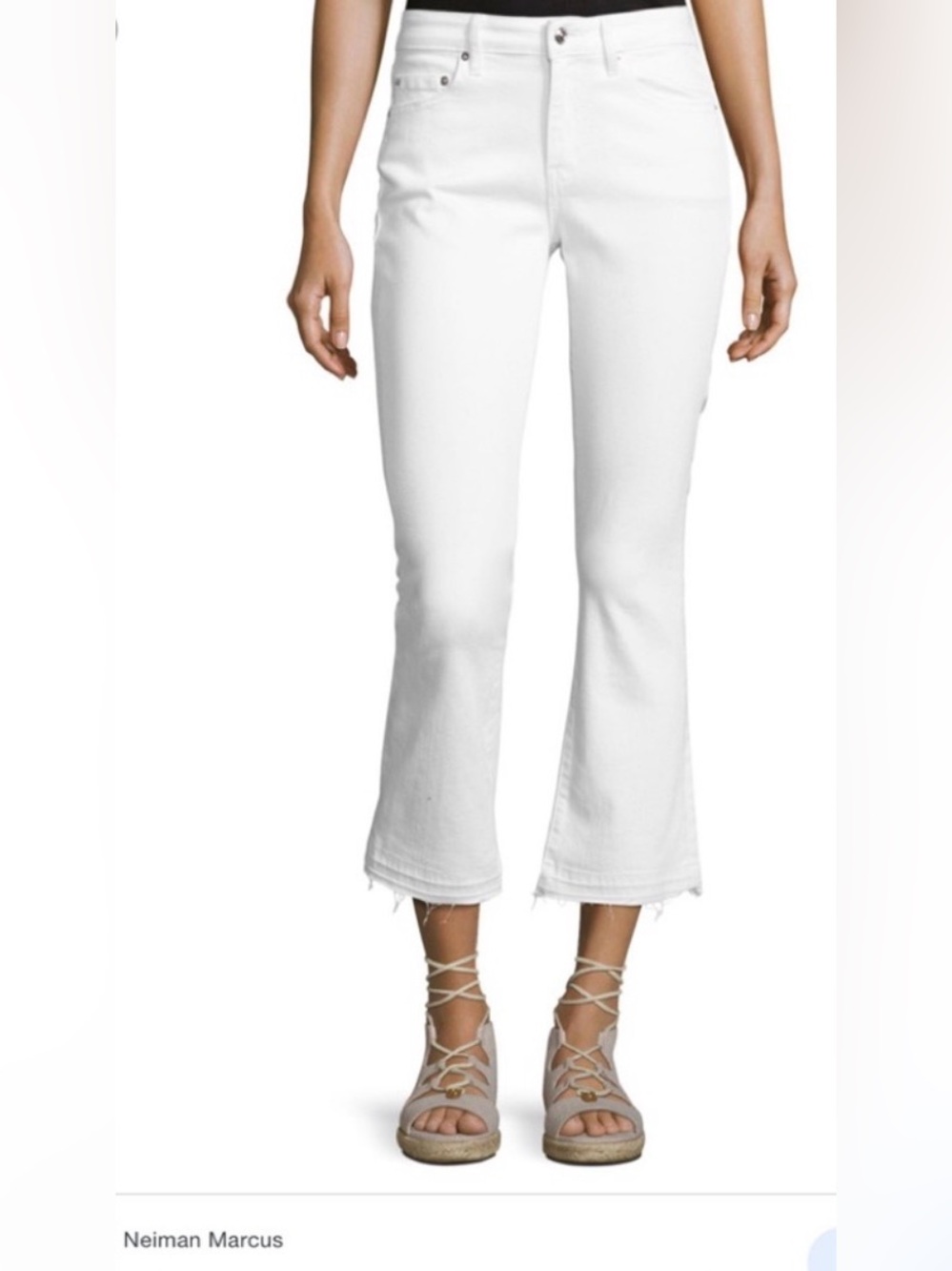 10 Crosby Derek Lam White Cropped Flare Jeans